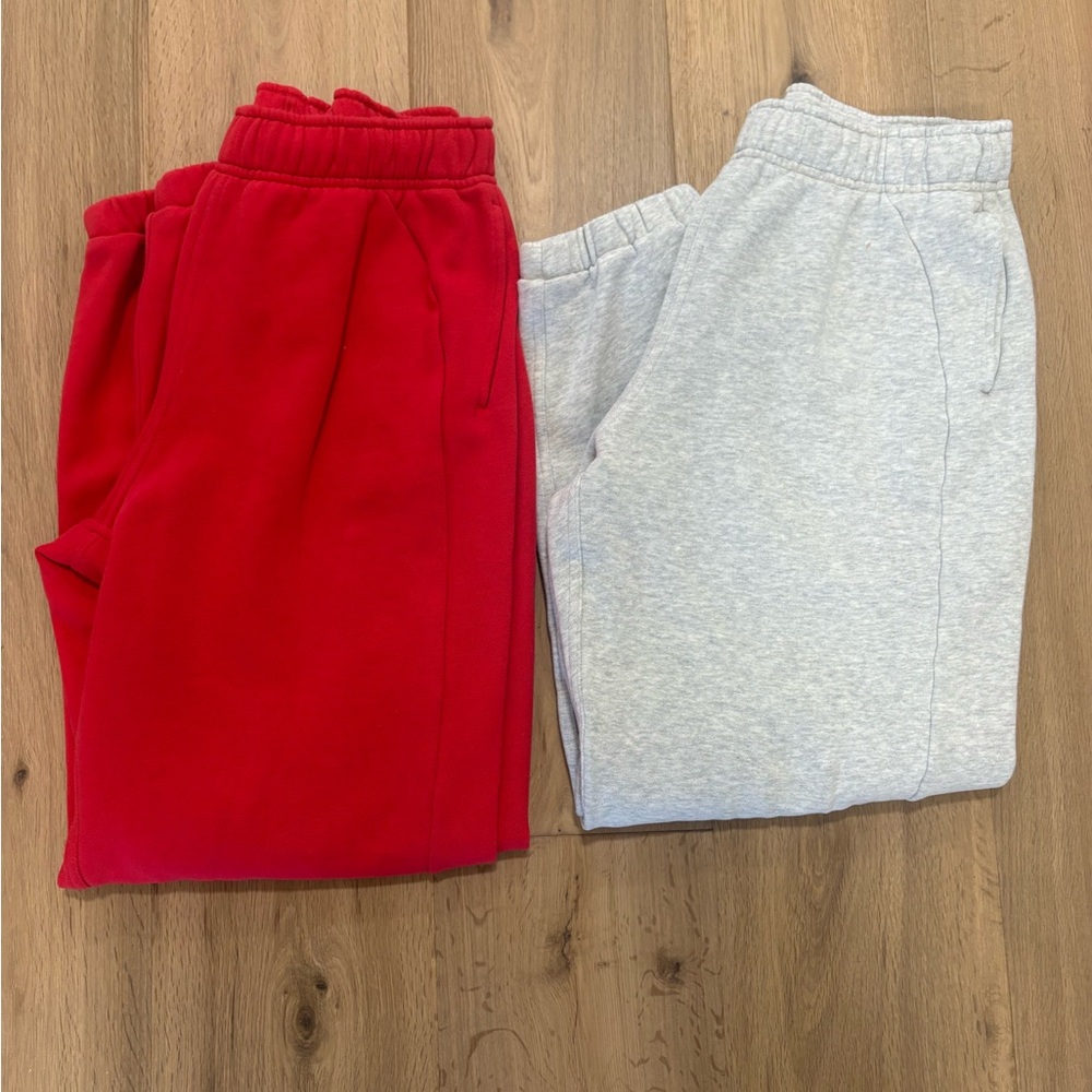 2 Lululemon size small sweatpants. Like new. Small spot on grey ones shown,